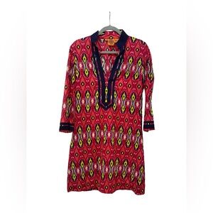 Tory Burch Red and‎ Yellow Patterned Tunic